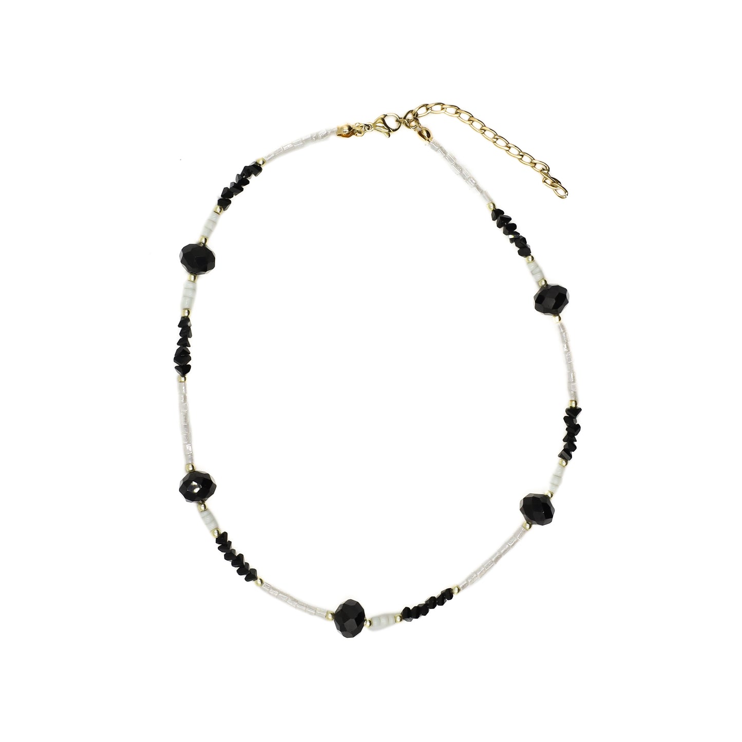 Black and White Beaded Choker