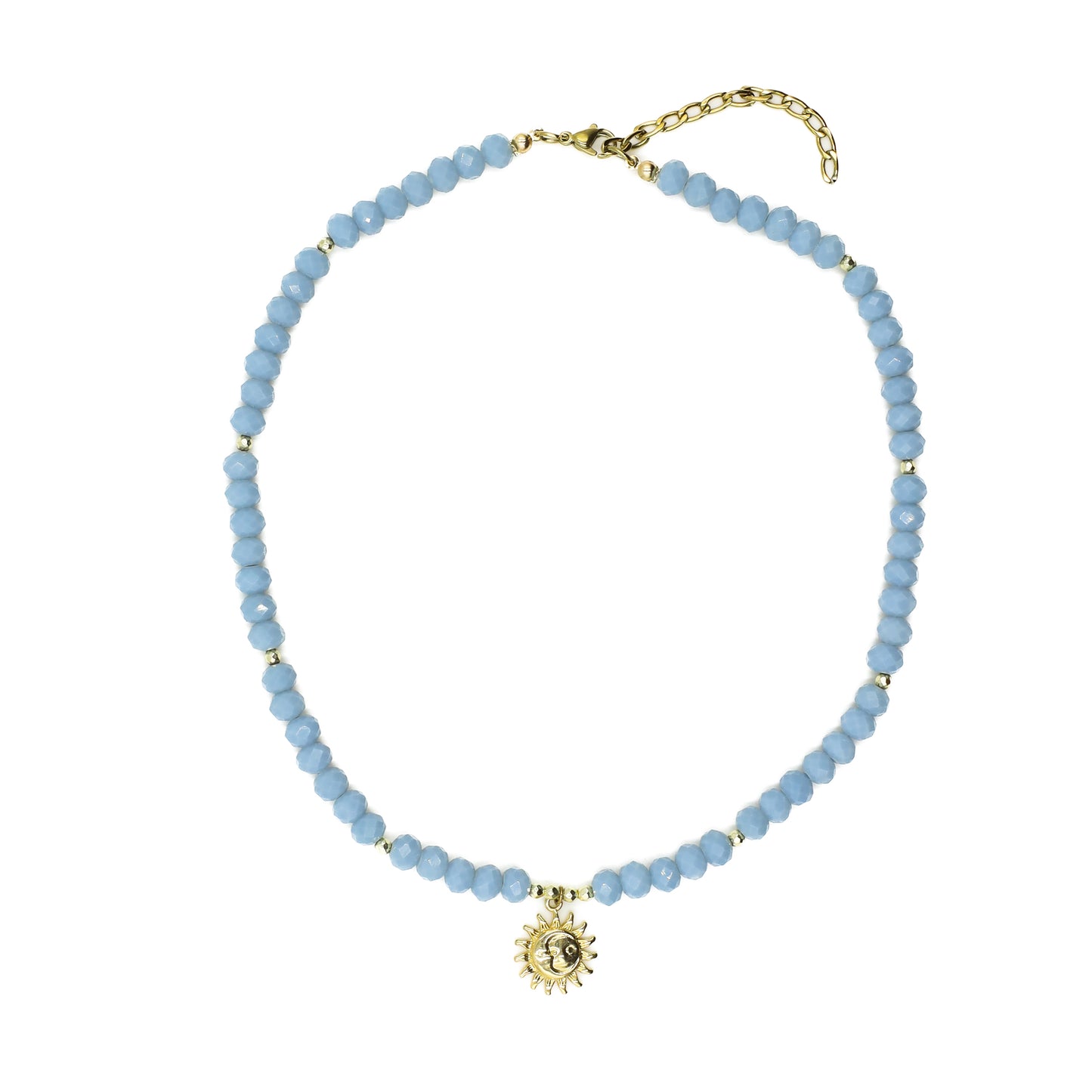 Blue Beaded Sun Choker