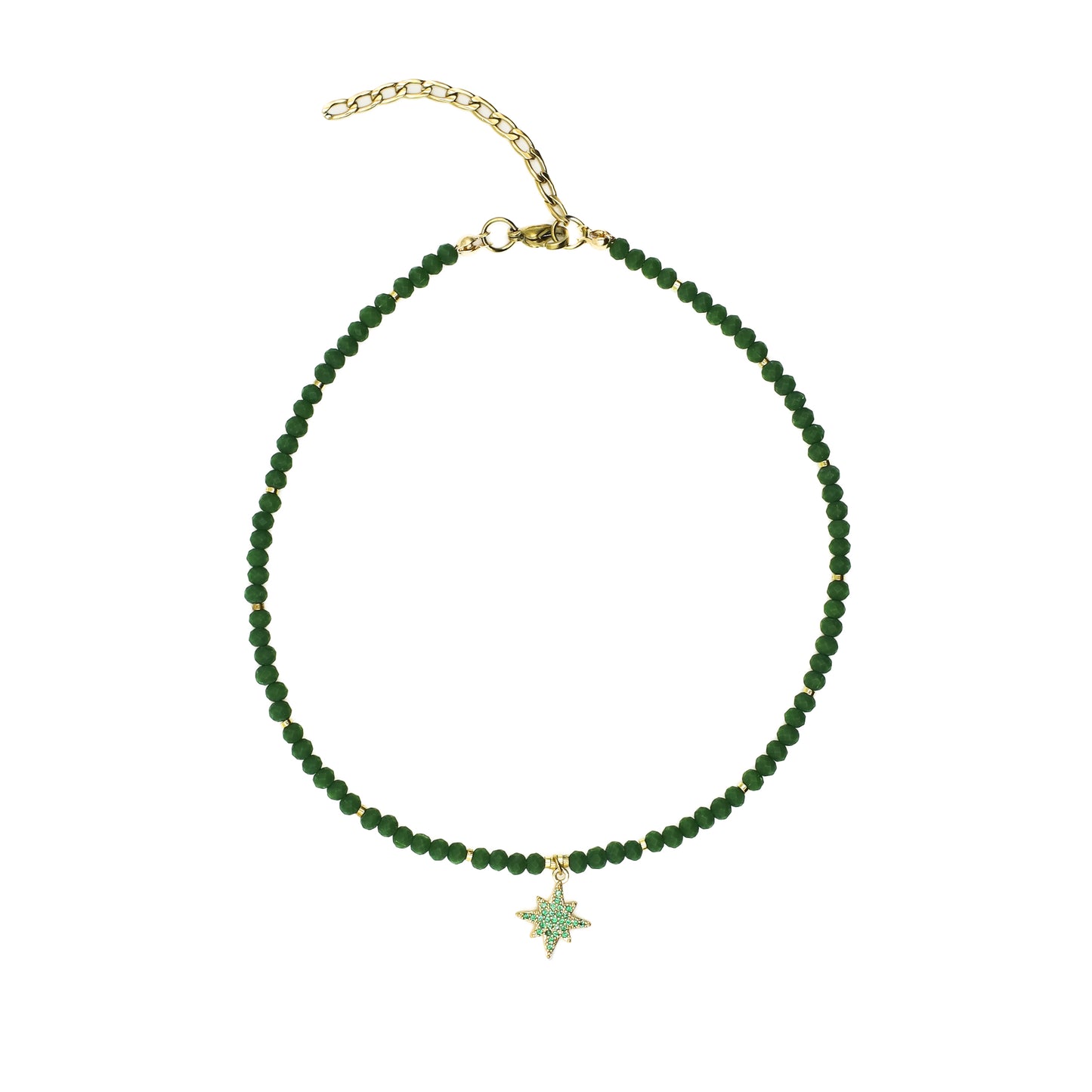 Green Beaded Starburst Choker