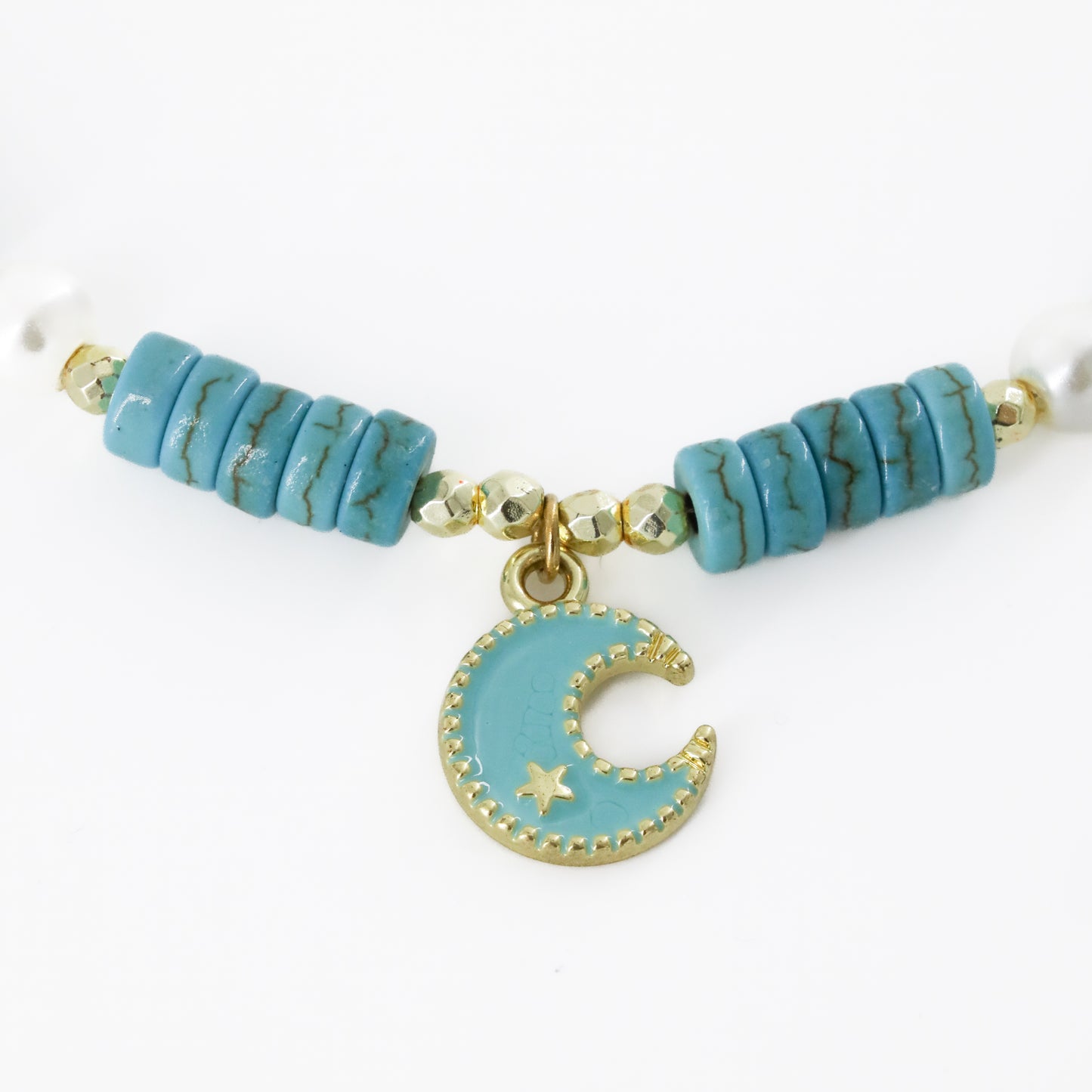 Turquoise Beaded Moon Choker