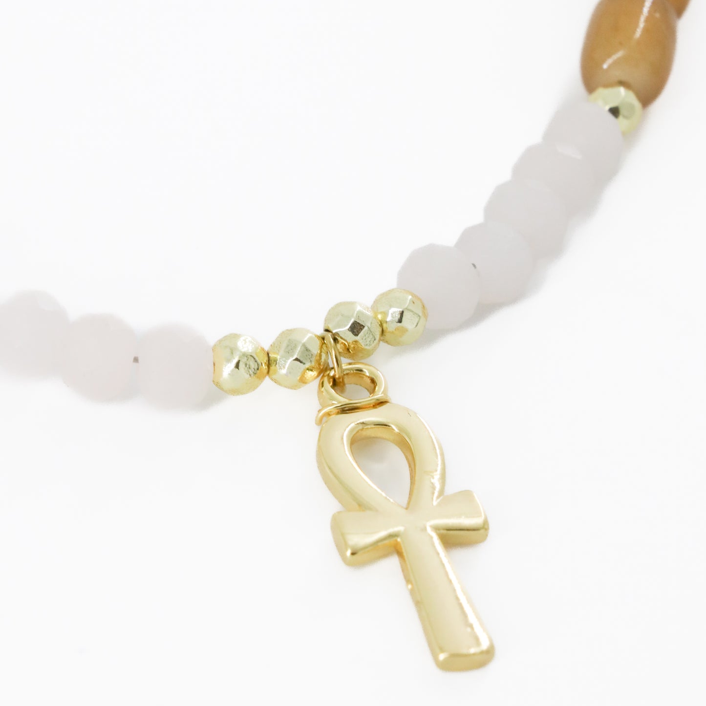 Beige and Brown Beaded Key of Life Choker