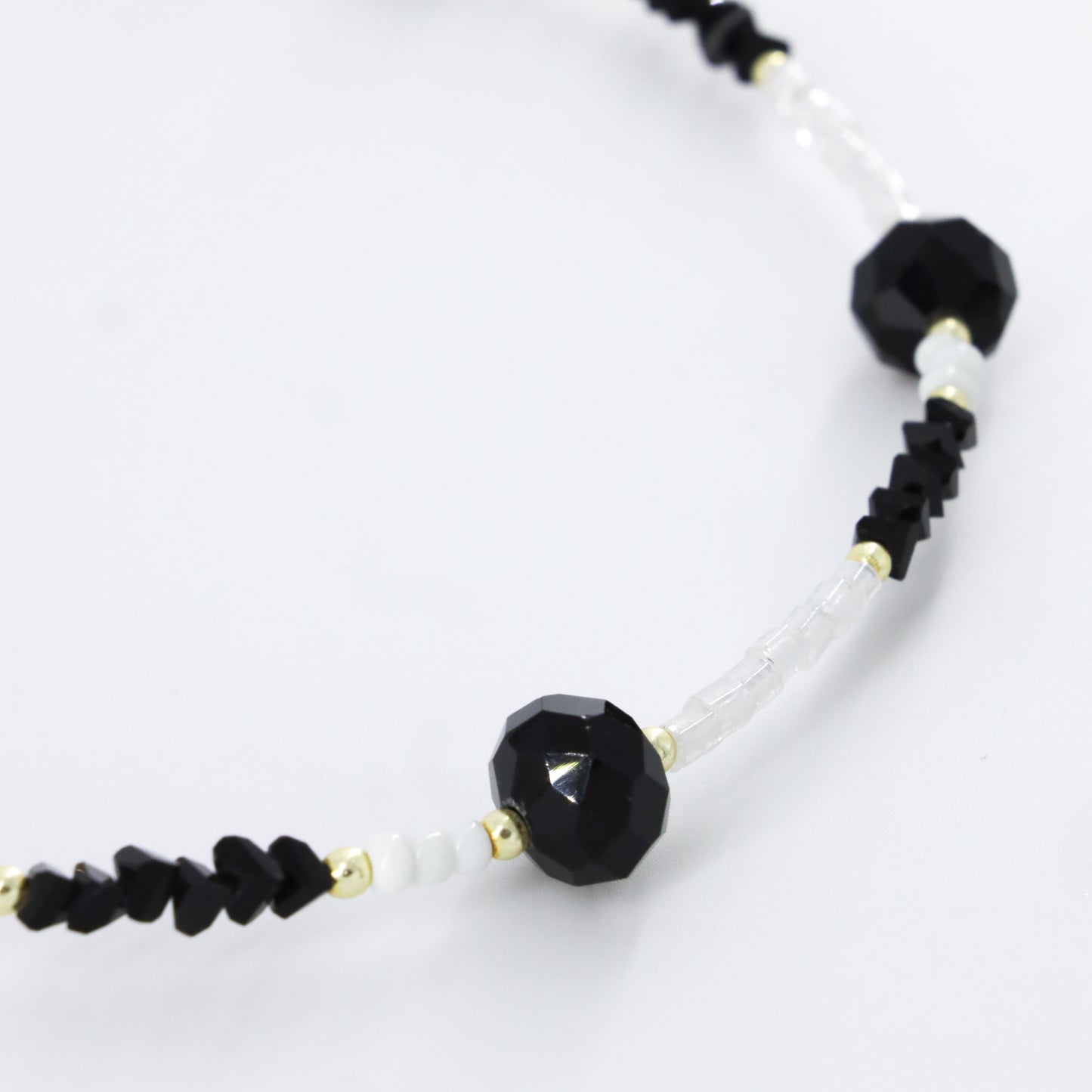 Black and White Beaded Choker