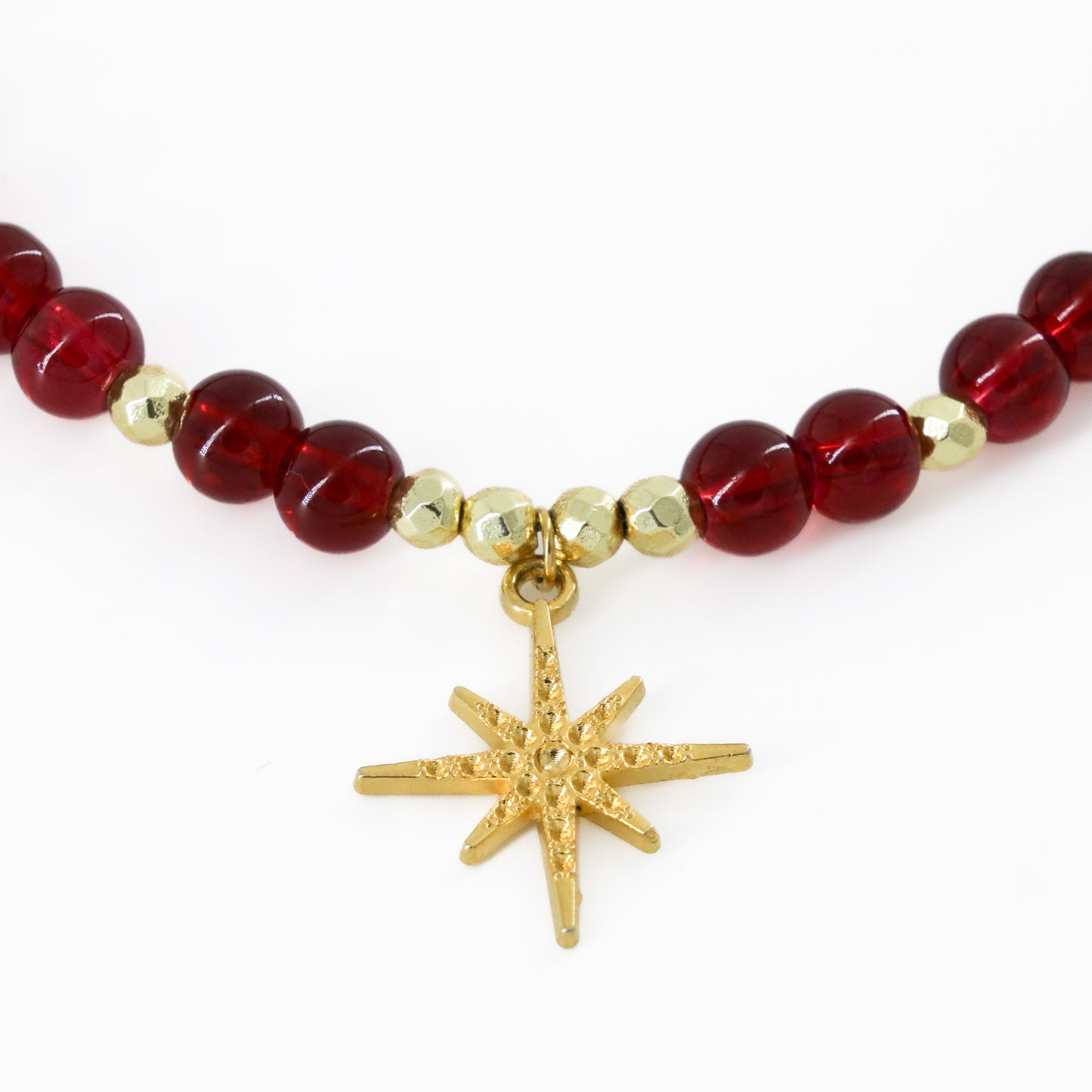 Burgundy Beaded Starburst Choker