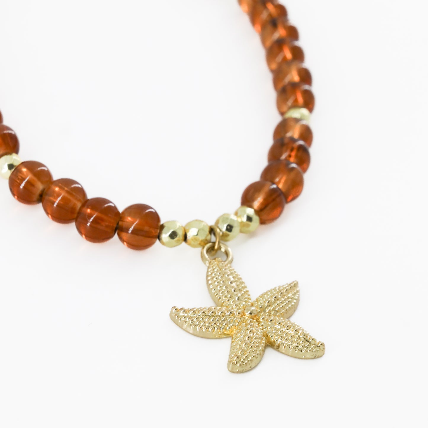 Brown Beaded Starfish Choker