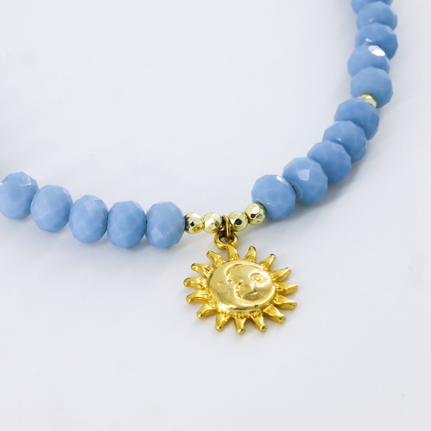 Blue Beaded Sun Choker