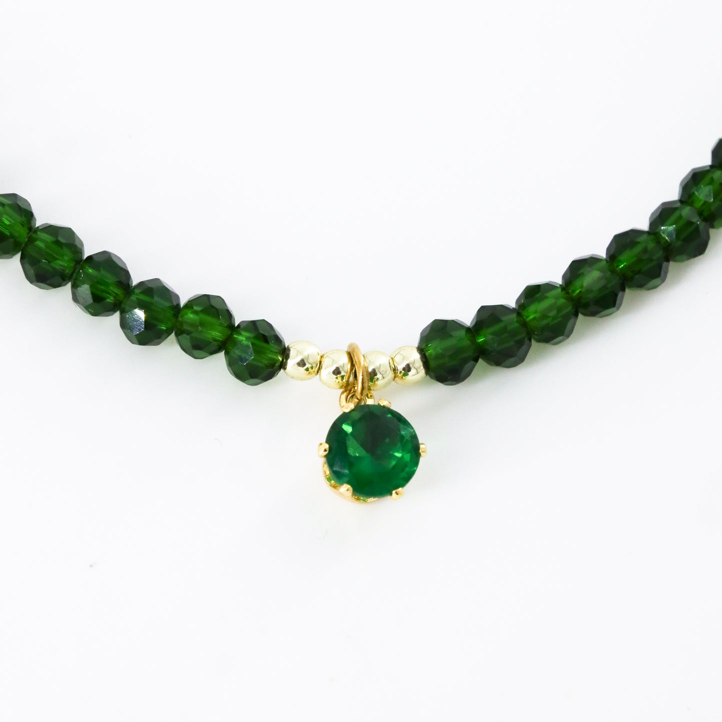 Green Beaded Gem Choker