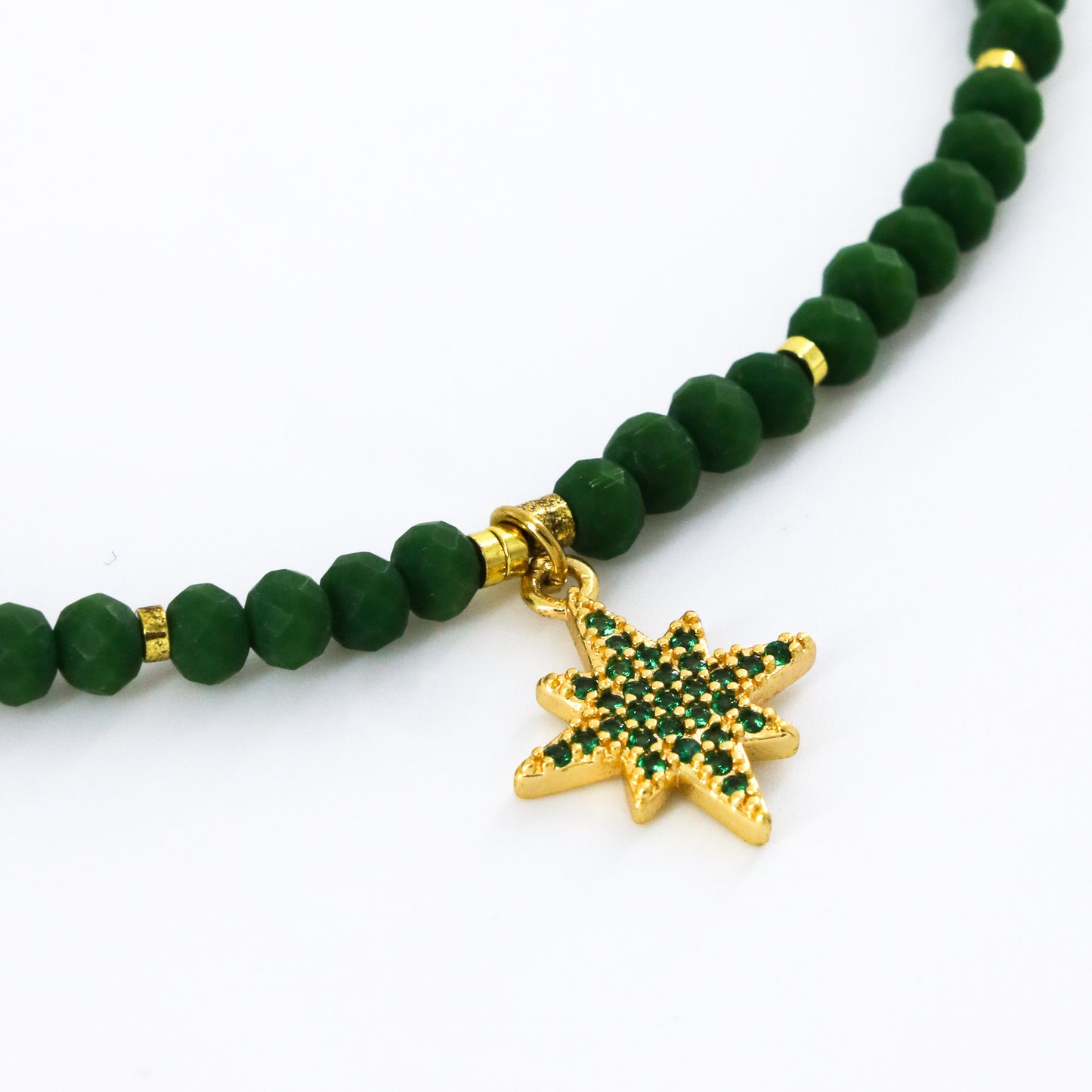 Green Beaded Starburst Choker