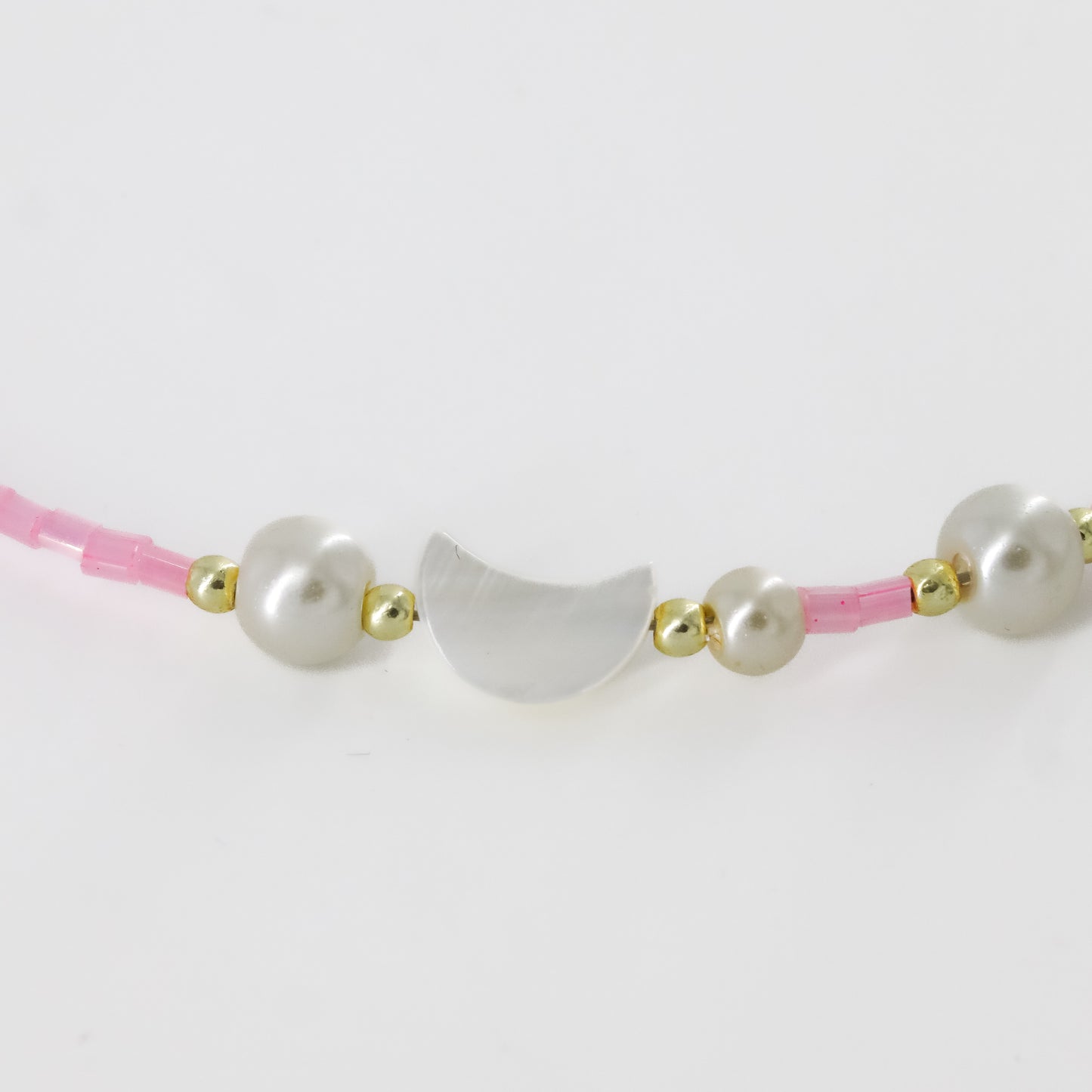 Pink Beaded Moon Choker