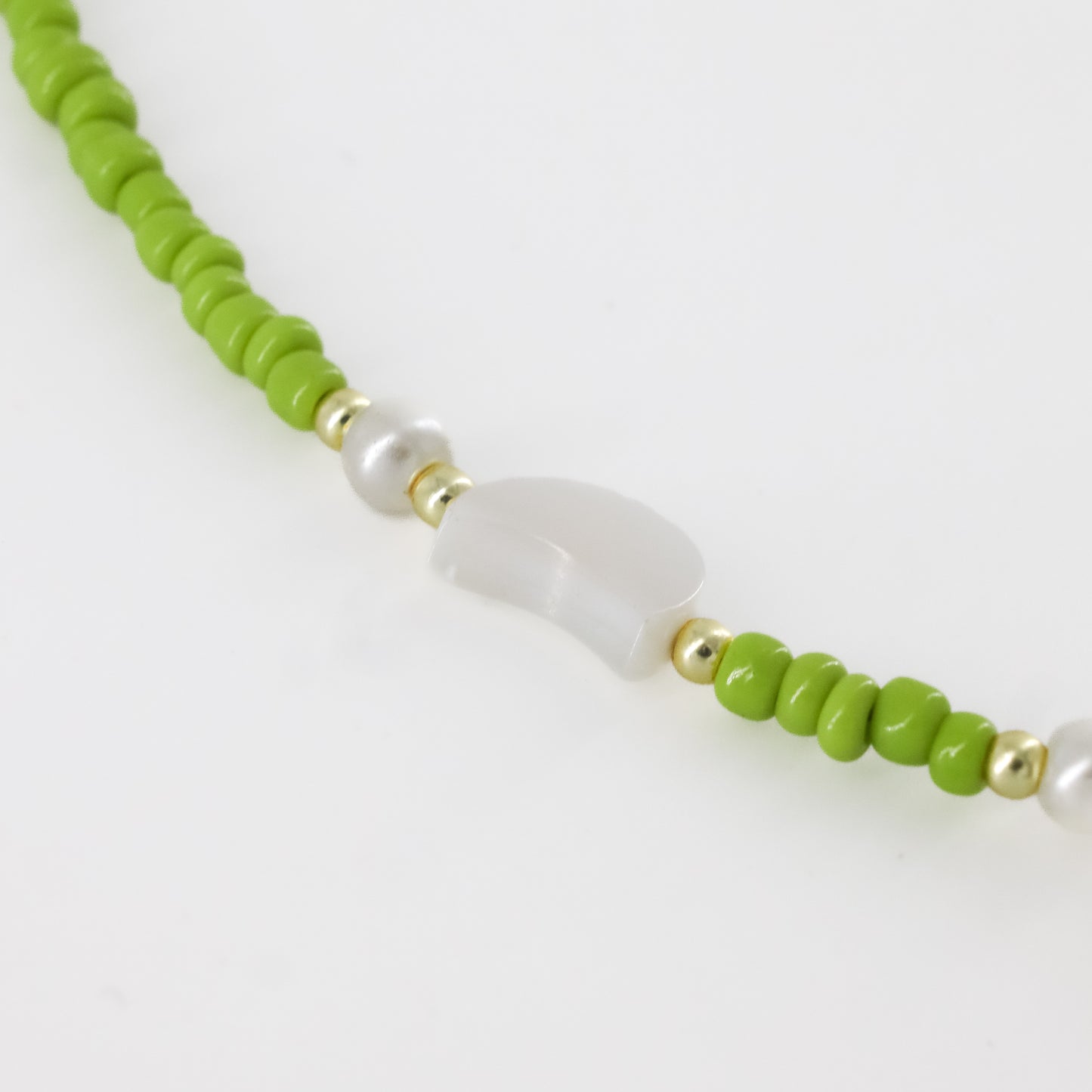 Green Beaded Moon Choker