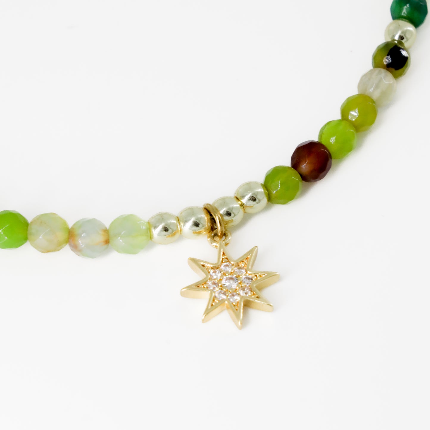 Green Beaded Starburst Choker