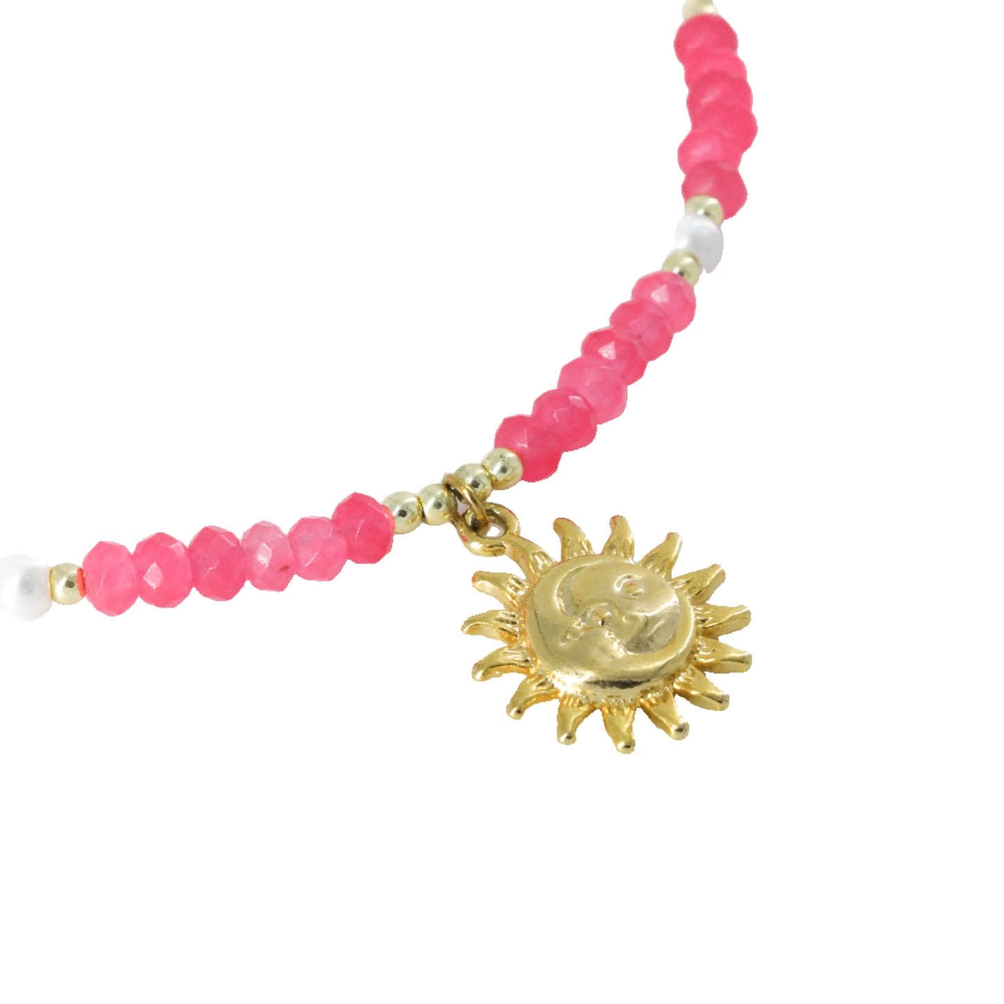 Pink Beaded Sun Choker