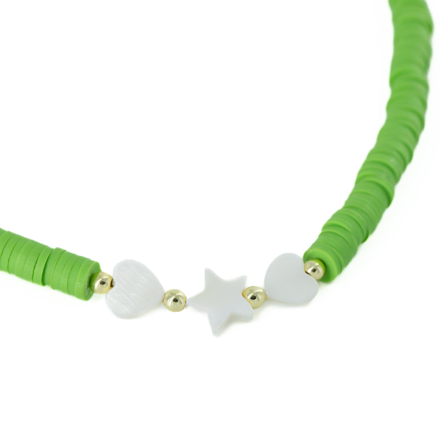 Green Beaded Choker with Charms