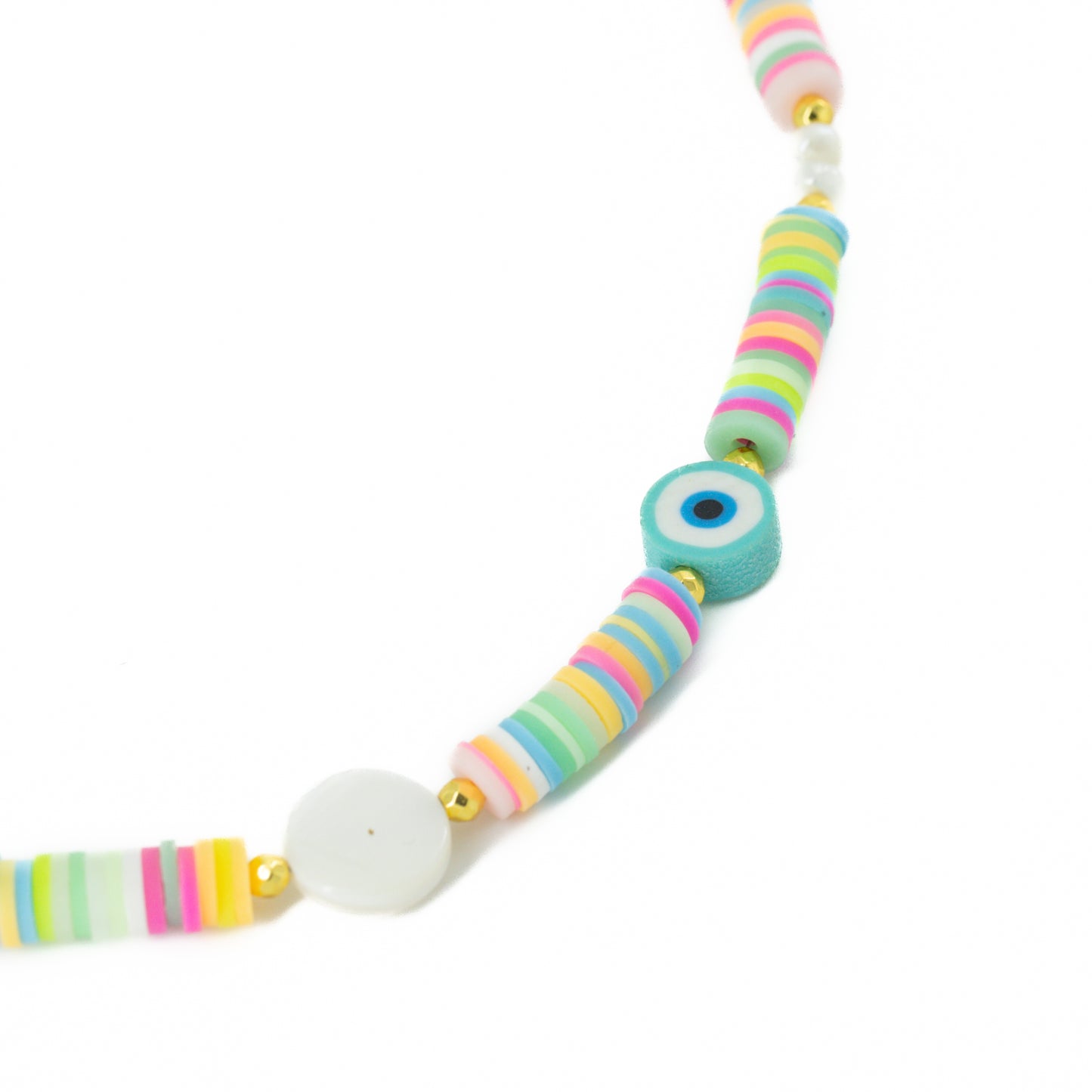 Multicolored Evil Eyes Beaded Choker