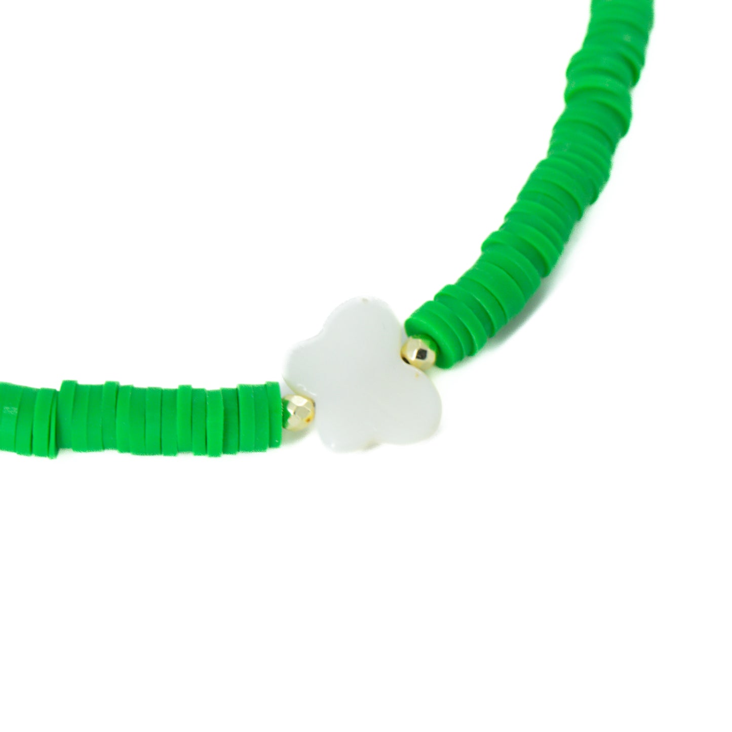 Green Beaded Choker with Butterflies