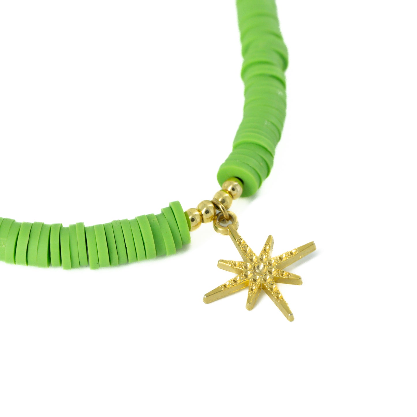 Green Beaded Starburst Choker