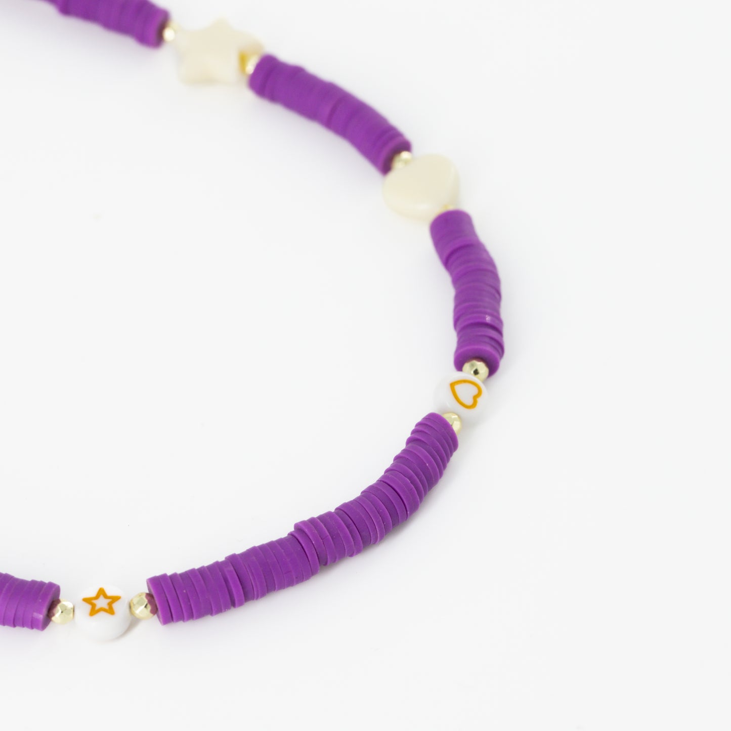 Purple Beaded Choker with Charms