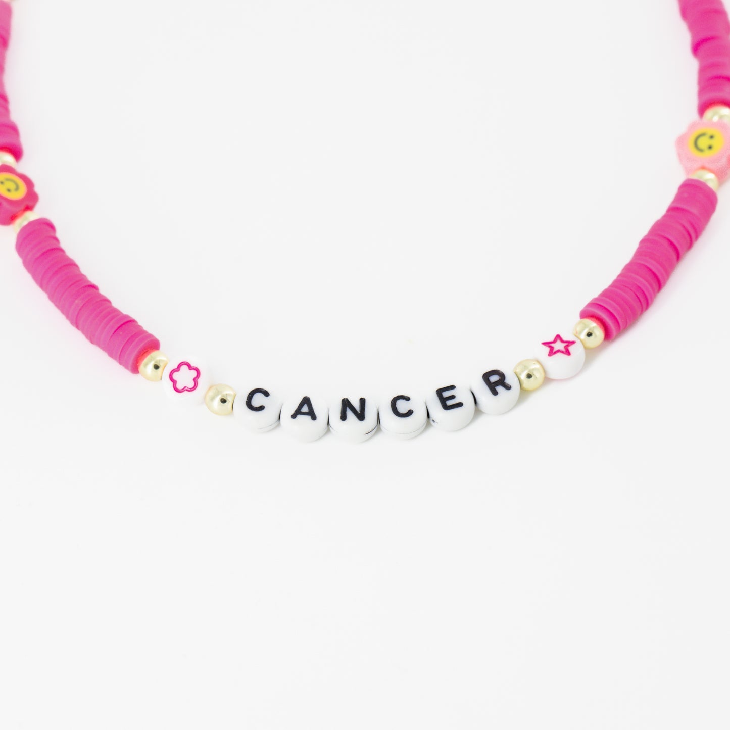 Pink Cancer Beaded Choker