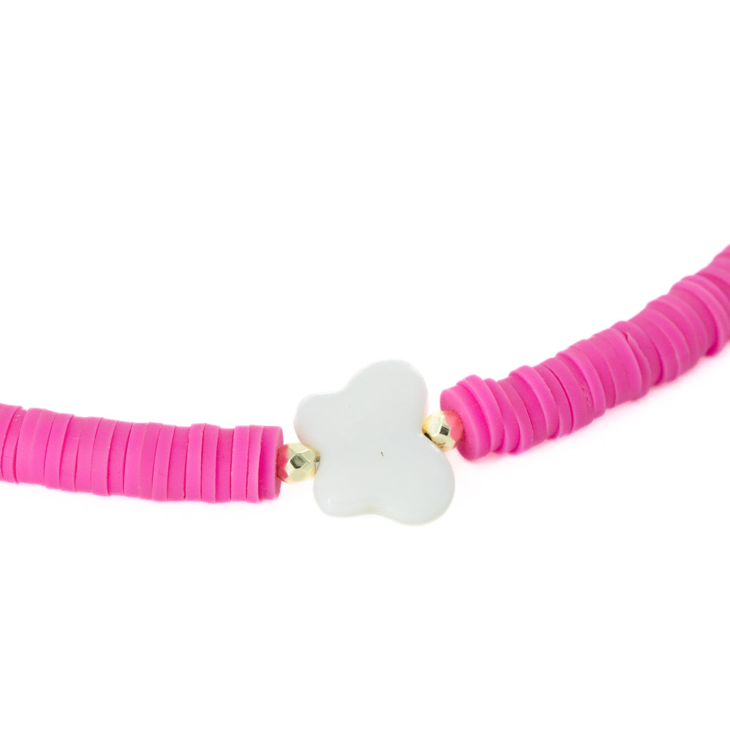 Hot Pink Beaded Choker with Butterfly Charms