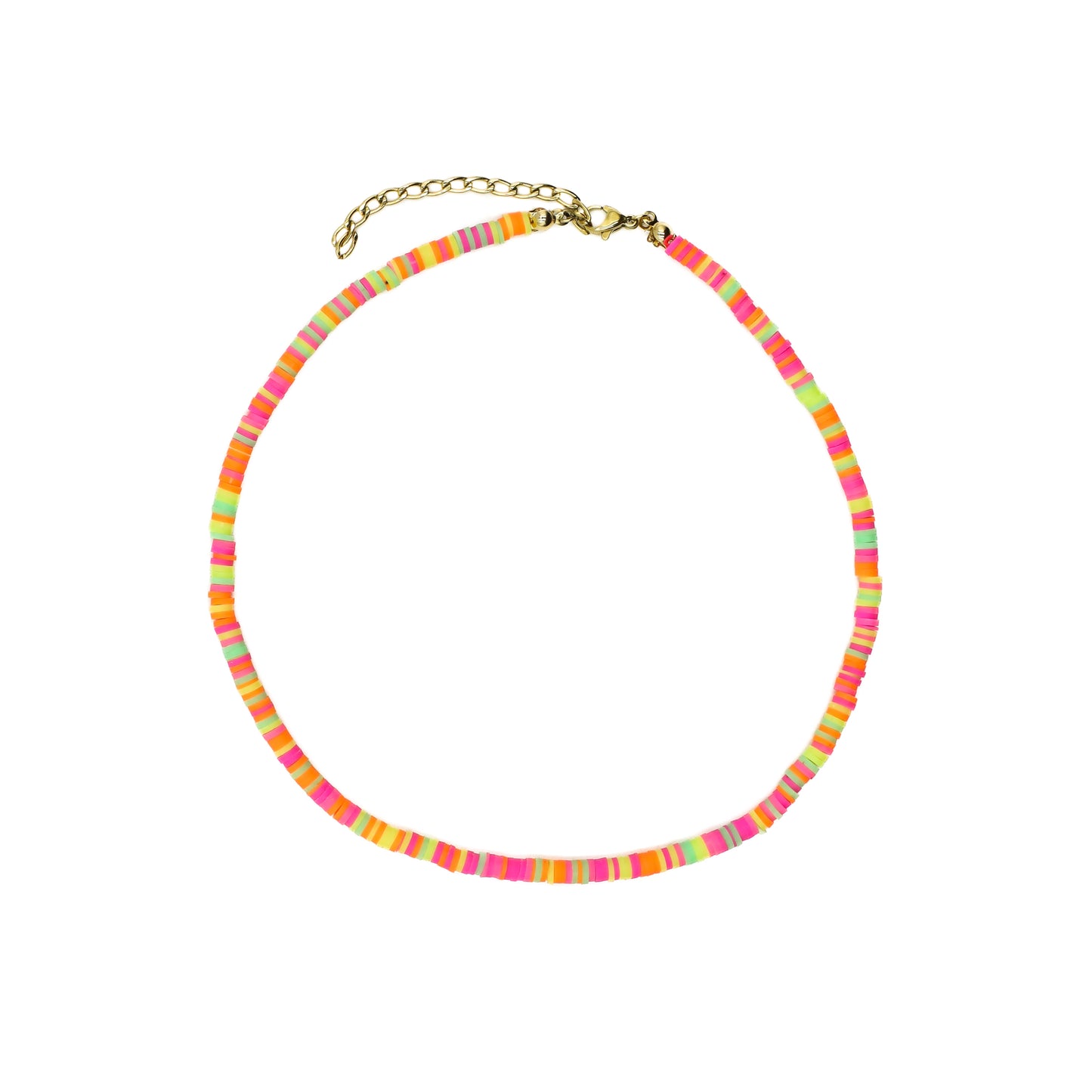 Multicolored Thin Clay Beaded Choker