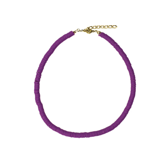 Purple Clay Beaded Choker