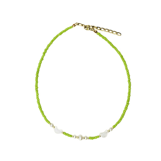 Green Beaded Moon Choker