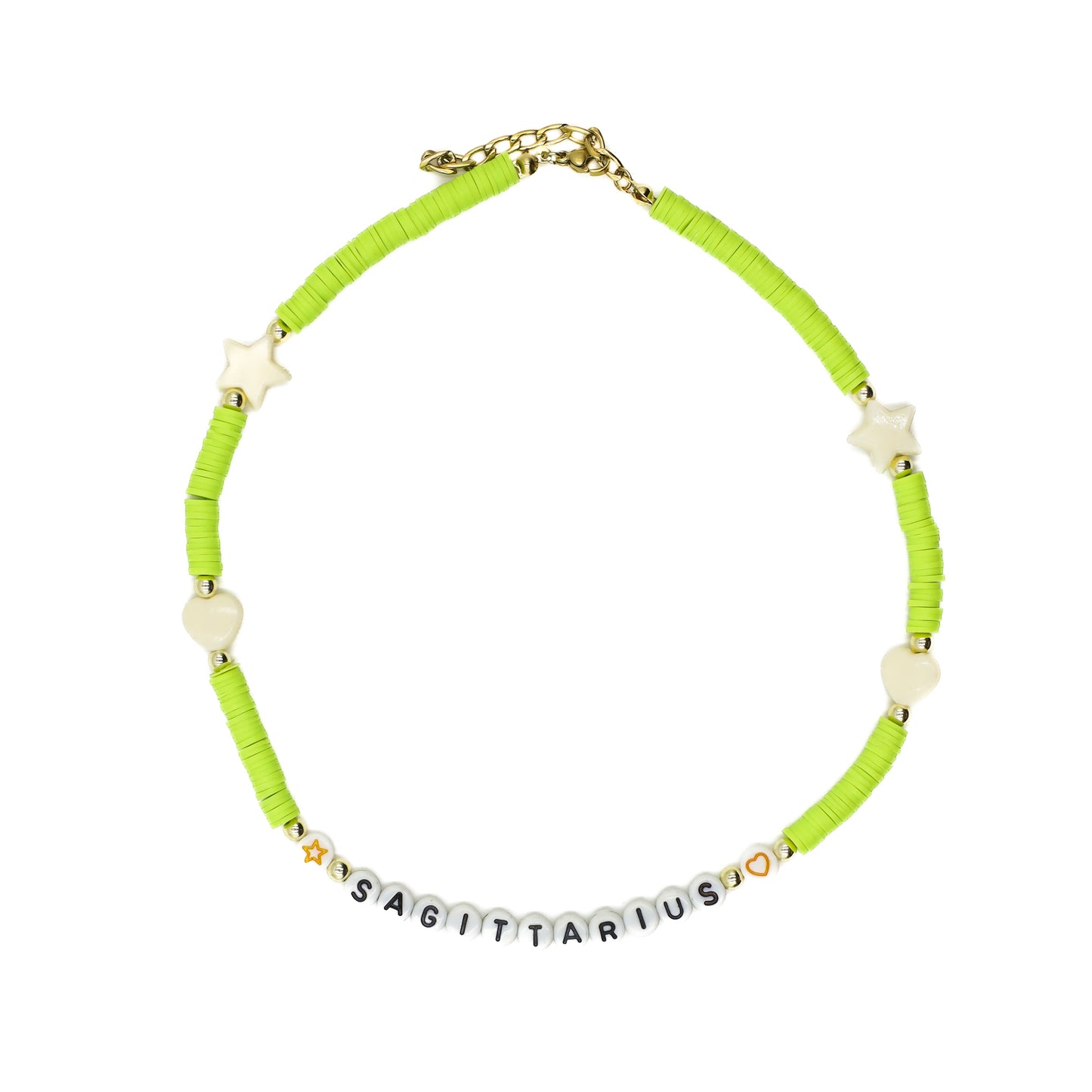 Neon Green Sagittarius Beaded Choker