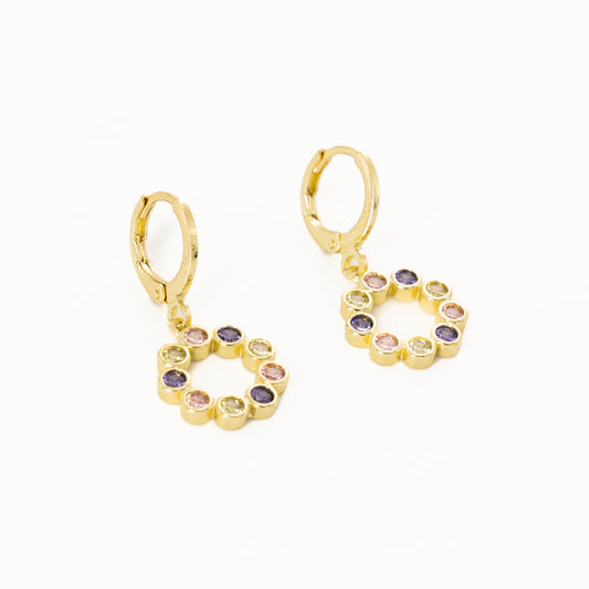 Circular Gems Earring Pair