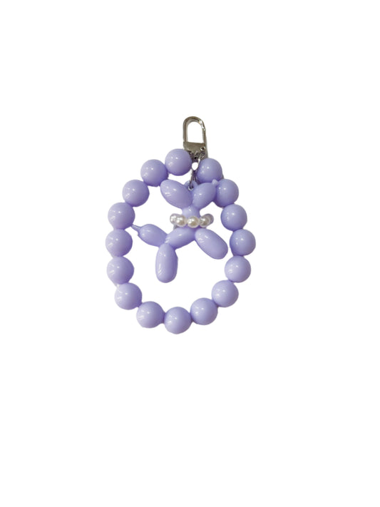 Purple Dog Balloon Bag Charm