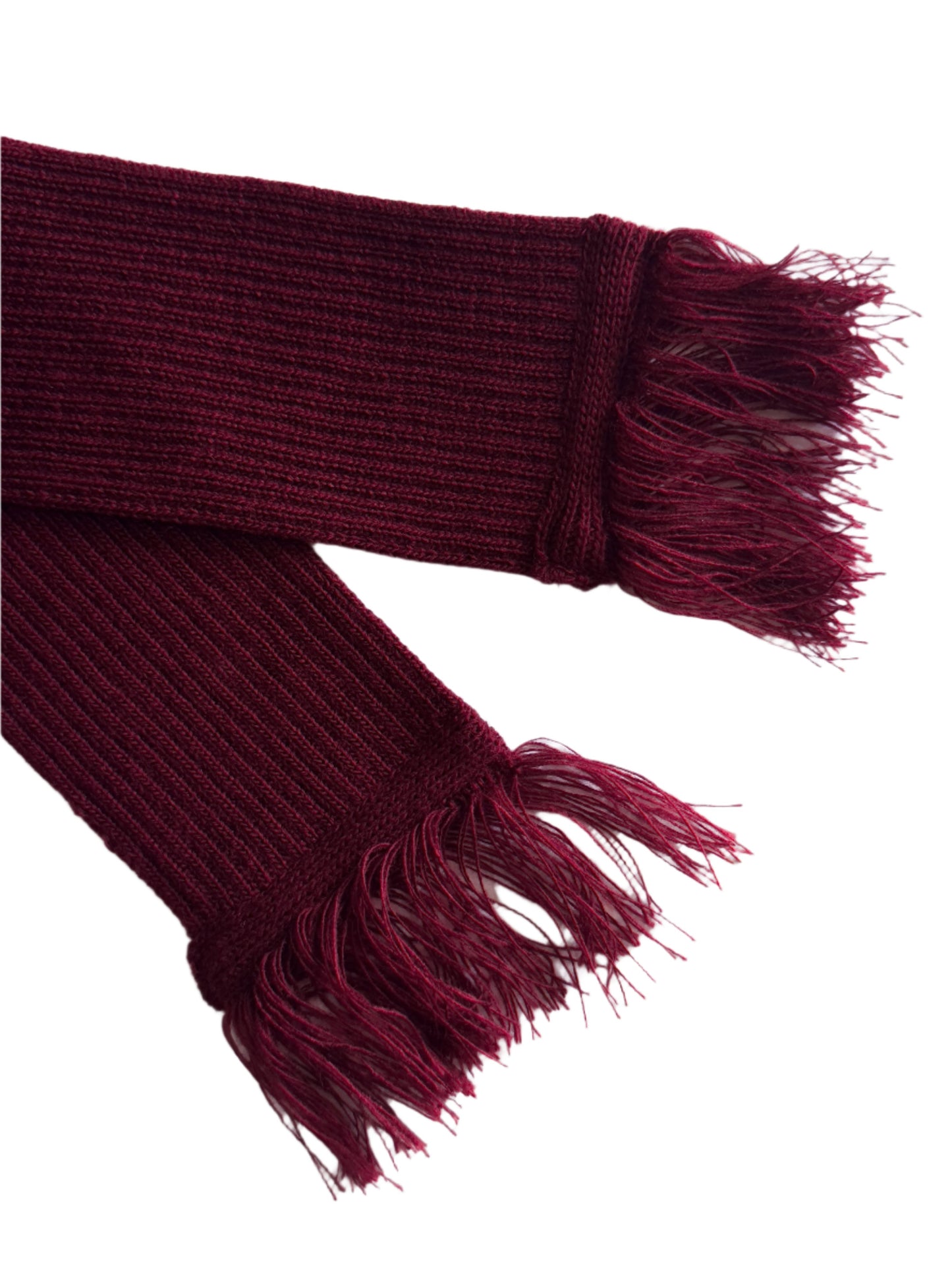 Burgundy Thin Ribbed Scarf