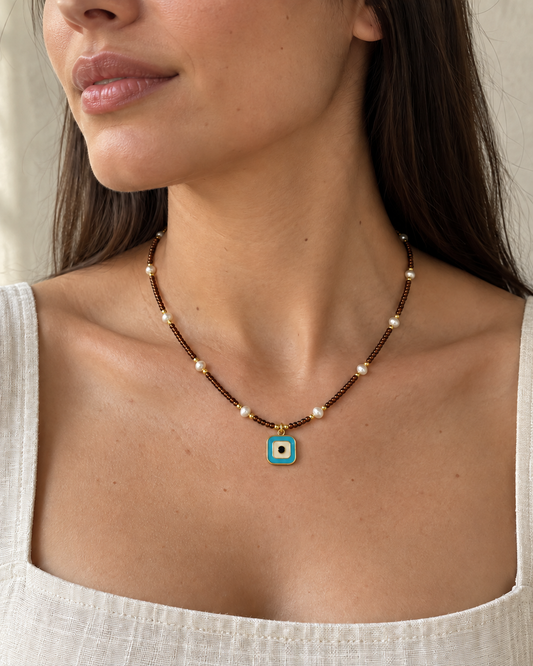 Brown Evil Eye Necklace