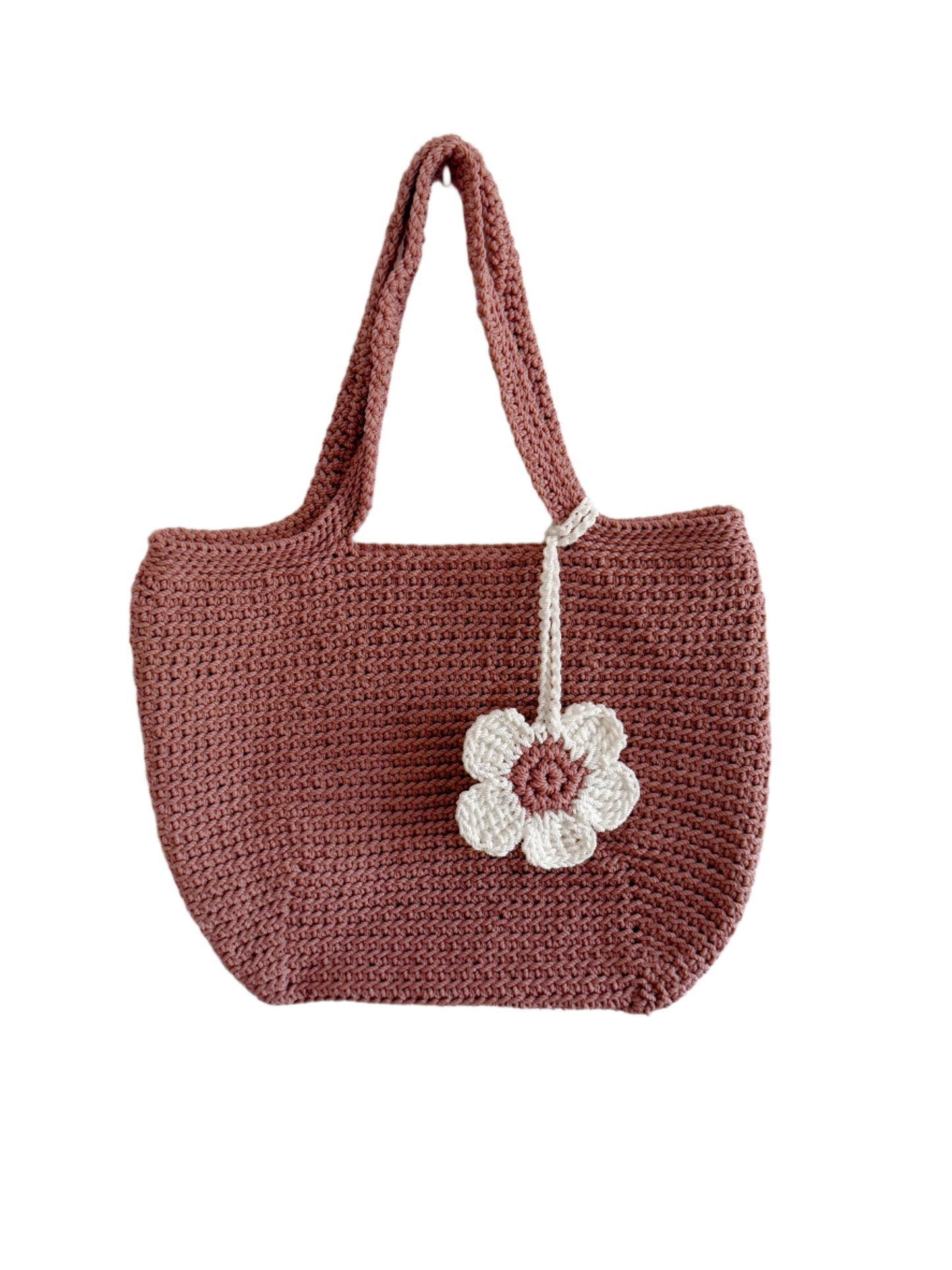 Dark Cashmere Pink Macrame Bag