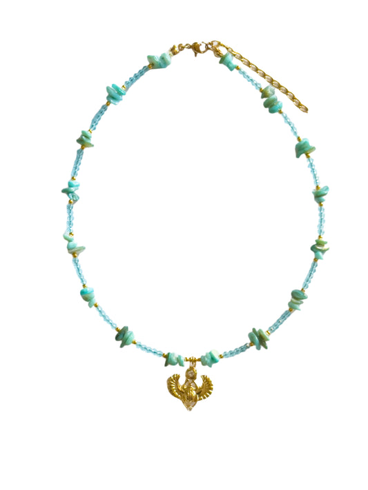 Light Blue Beaded Isis Choker