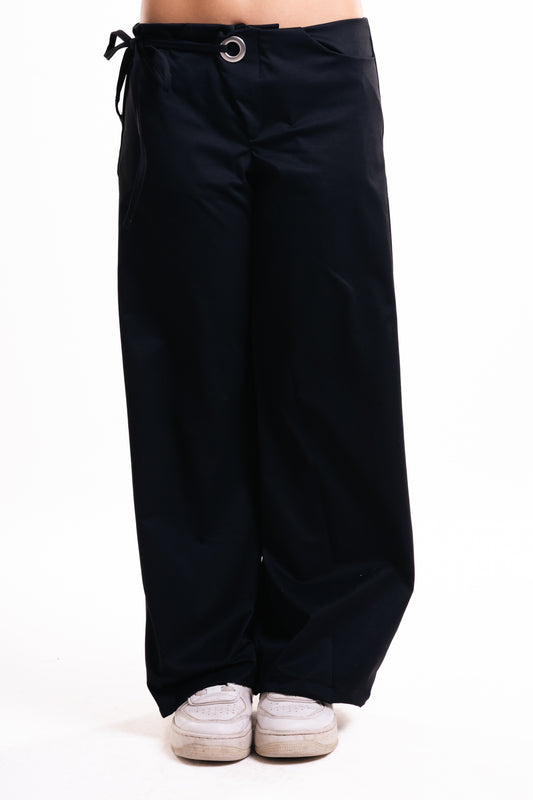 Black Side Bow Trousers