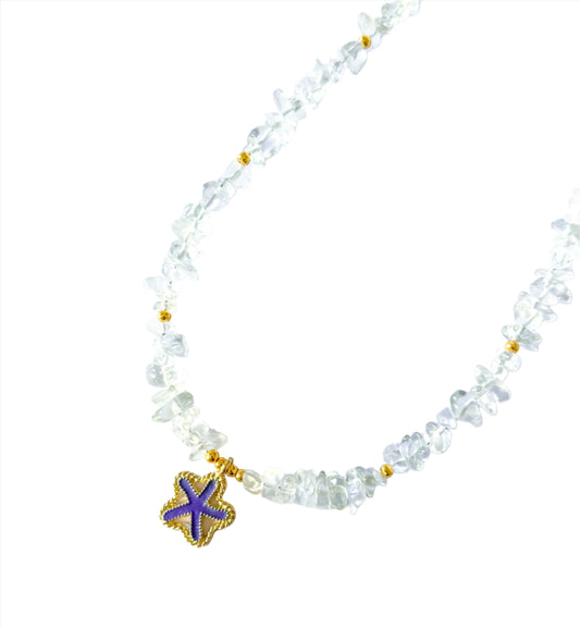 Transparent Beaded Starfish Choker