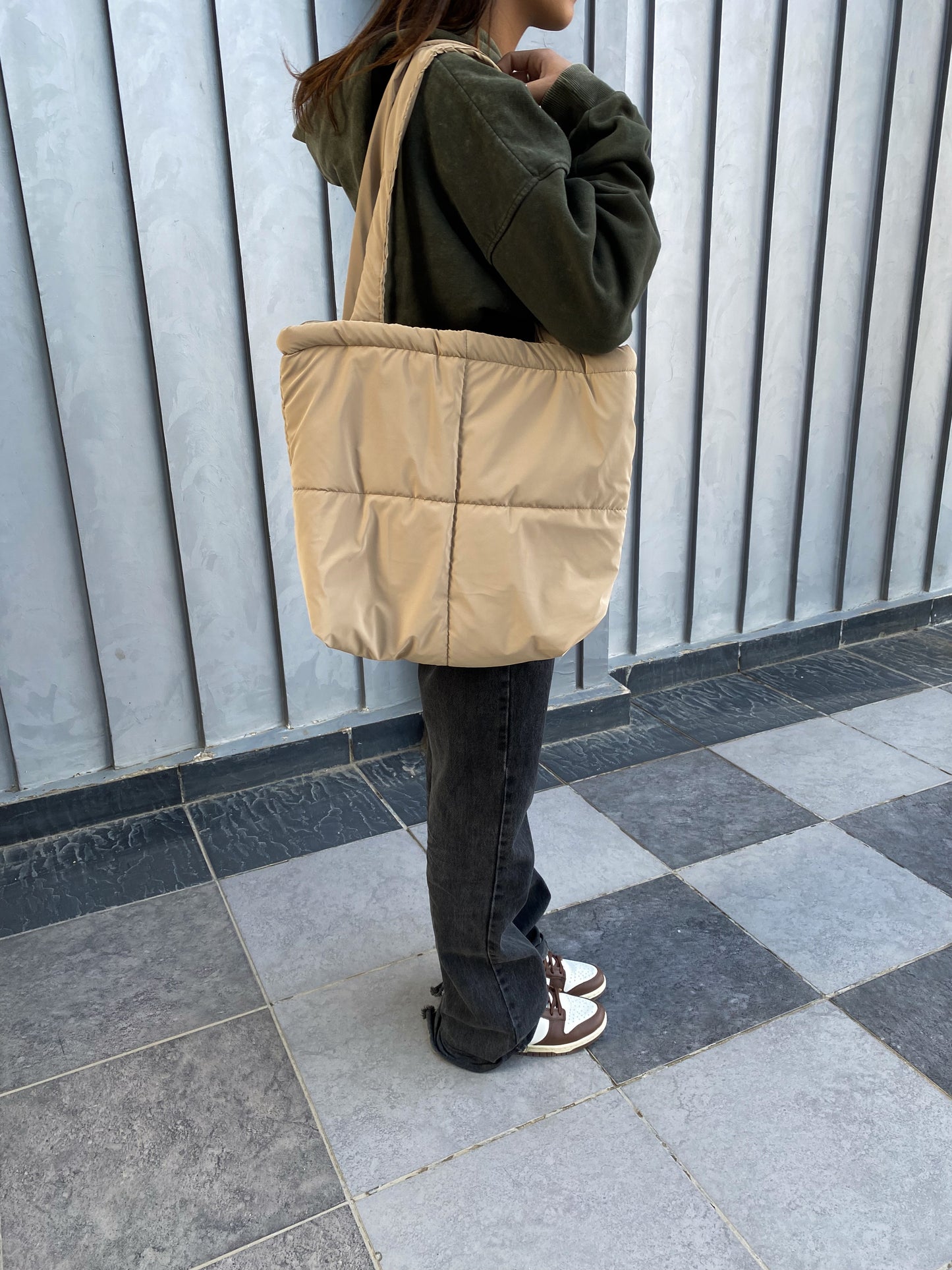 Beige Puffer Bag