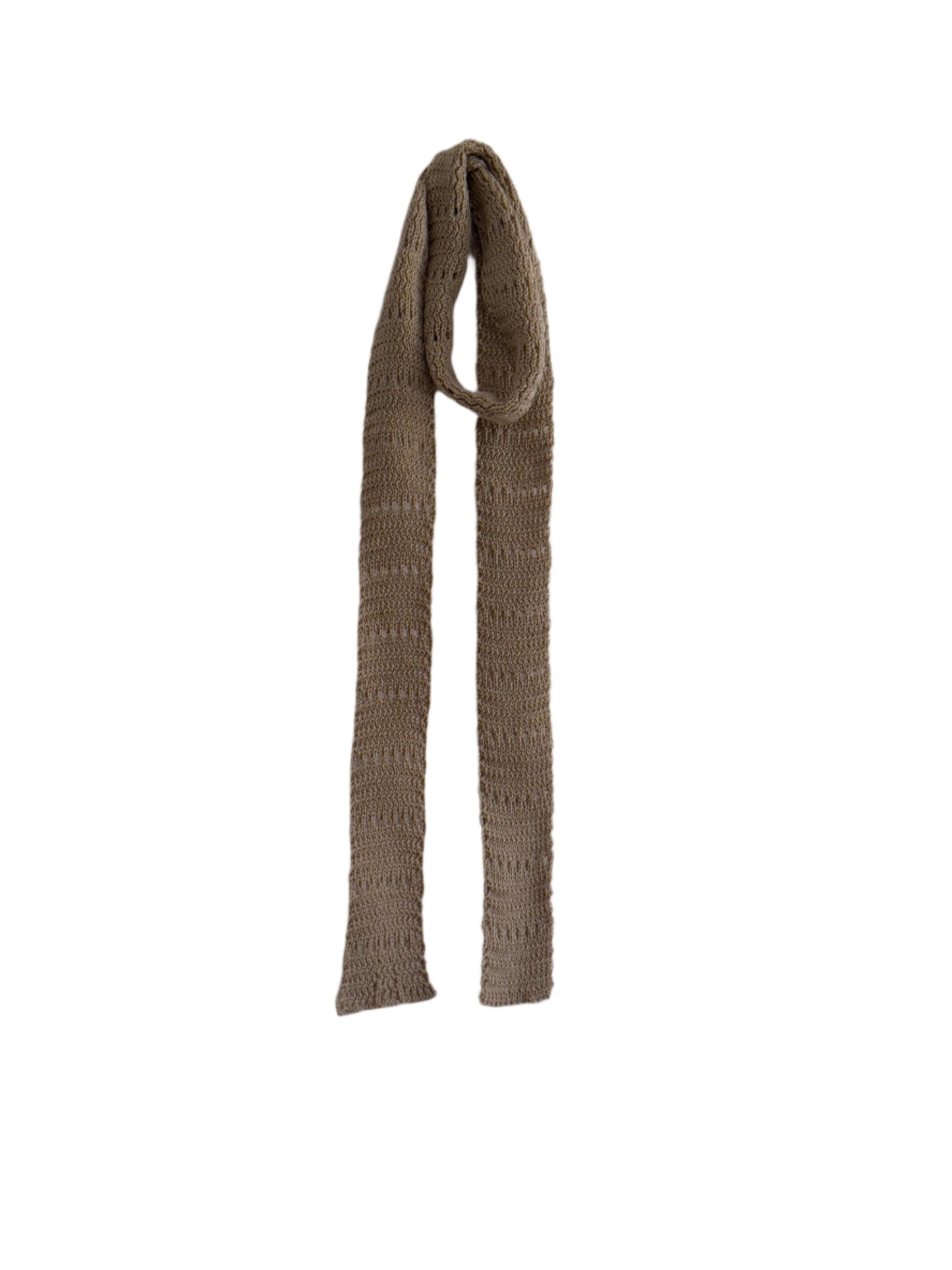 Beige Super-Thin Knit Scarf