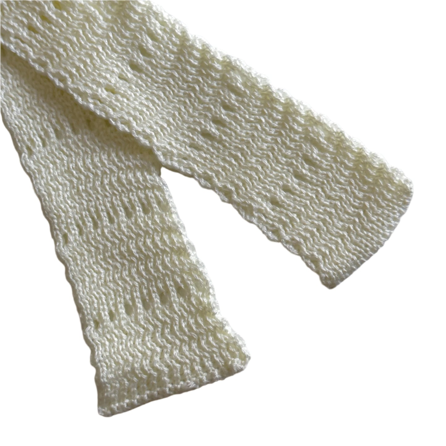 Off White Super-Thin Knit Scarf