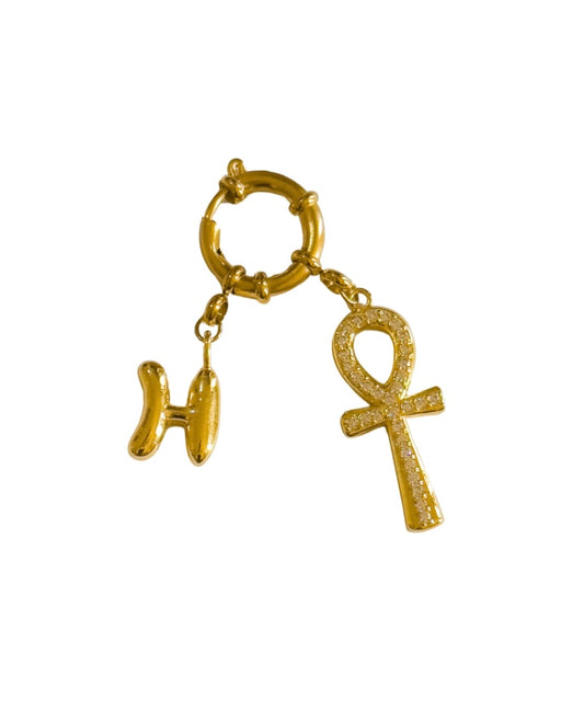 Diamonds Key of Life Initial Bag Charm