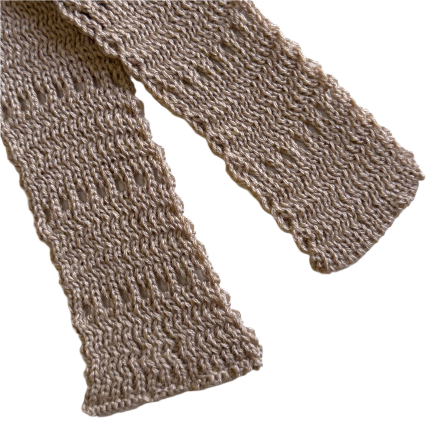 Beige Super-Thin Knit Scarf