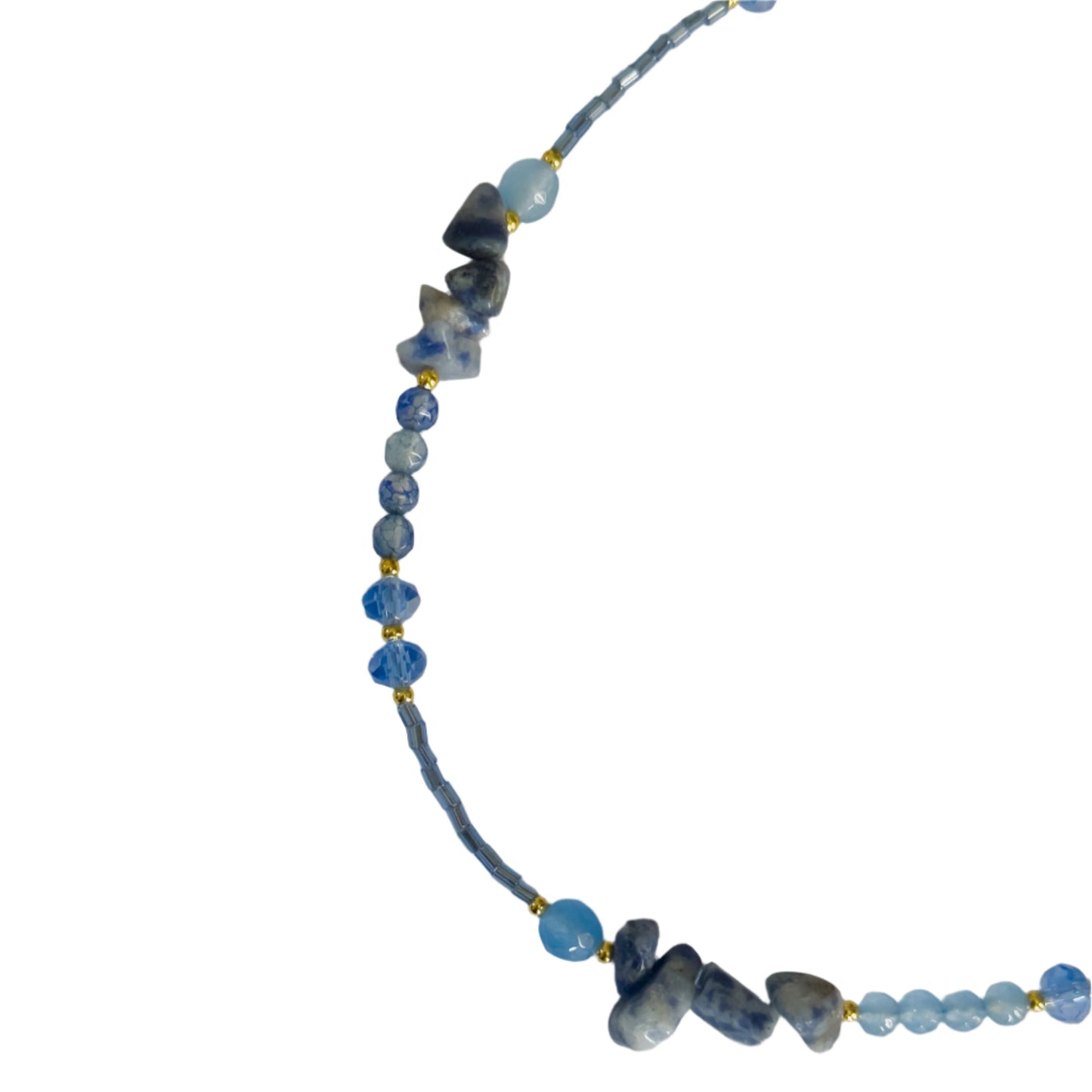 Blue Random Beaded Choker