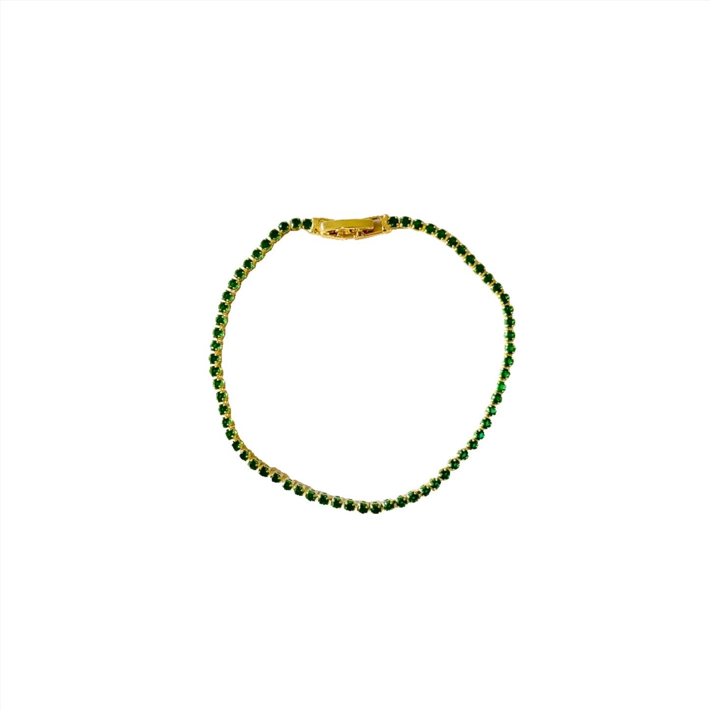 Super Thin Green Tennis Bracelet