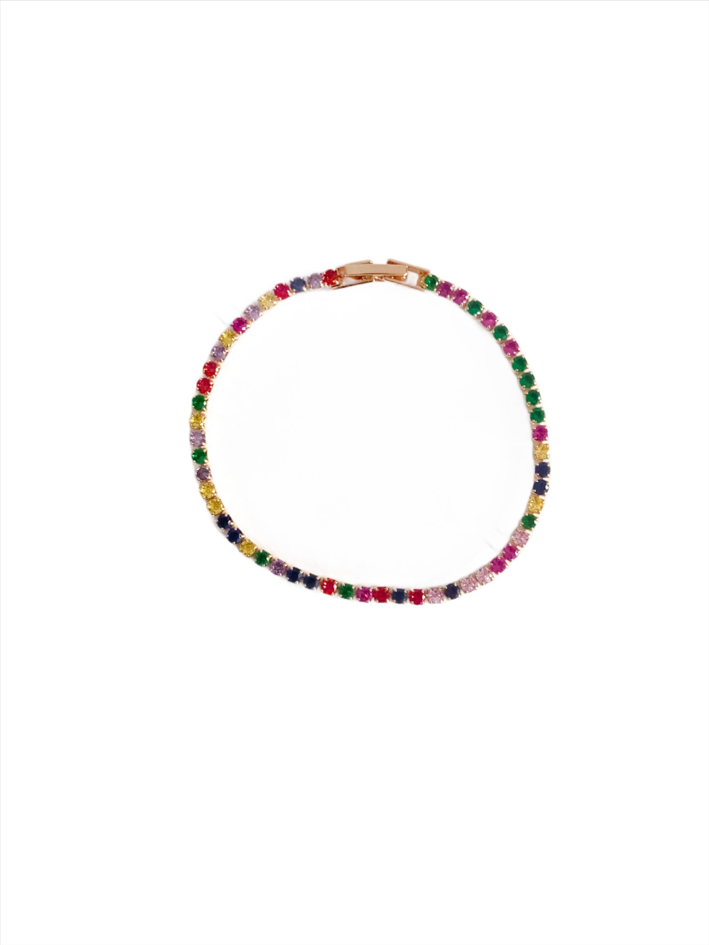 Colorful Gold Tennis Bracelet