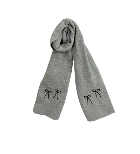 Light Grey Two Bows Scarf