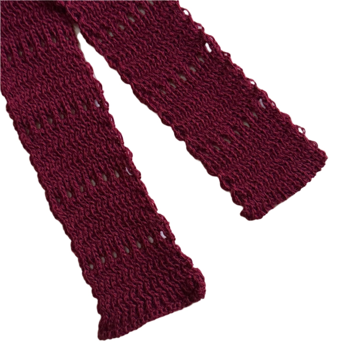 Burgundy Super-Thin Knit Scarf