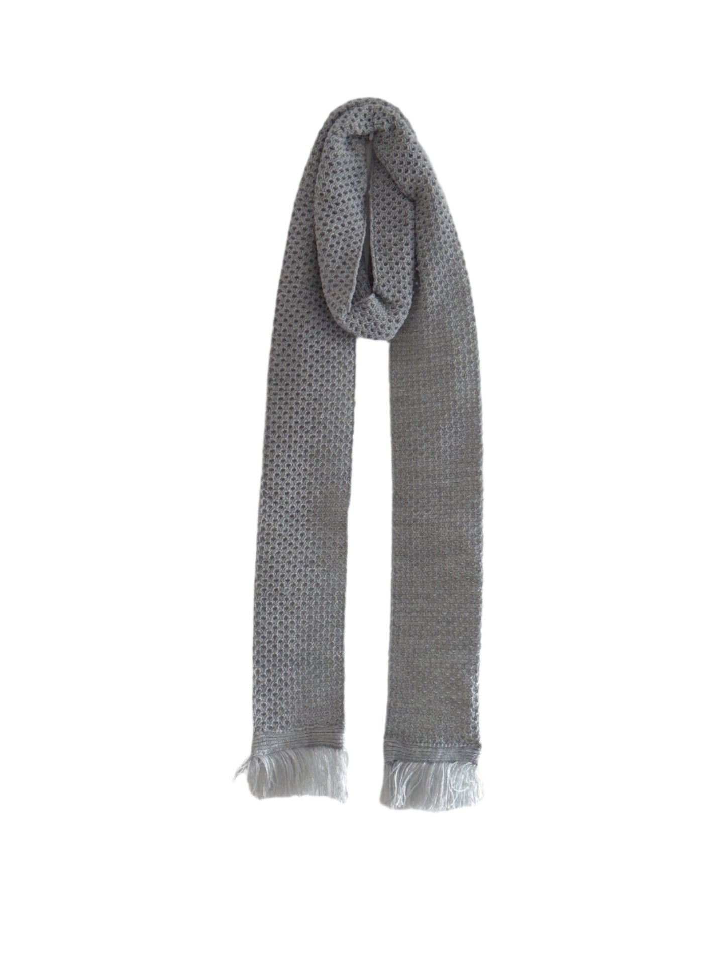 Light Grey Thin Seed Scarf