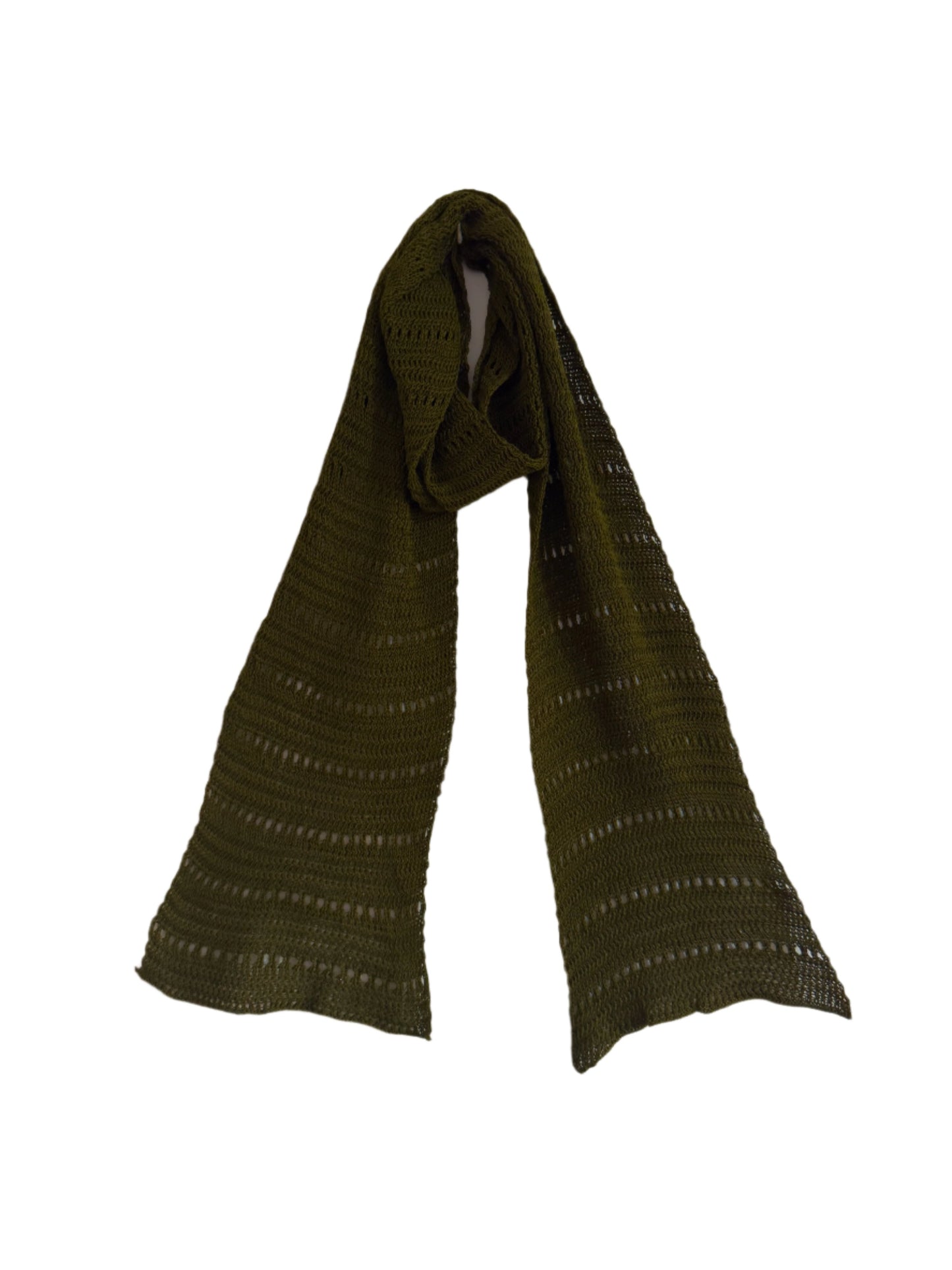 Olive Green Cotton Hollowed Scarf