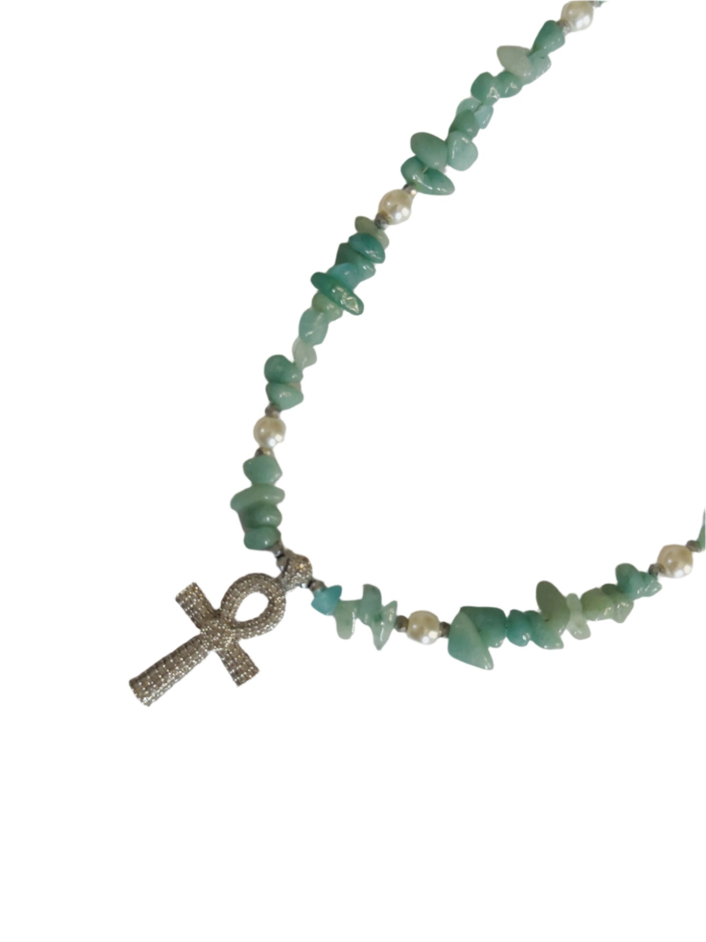 Turquoise Beaded Key of Life Choker