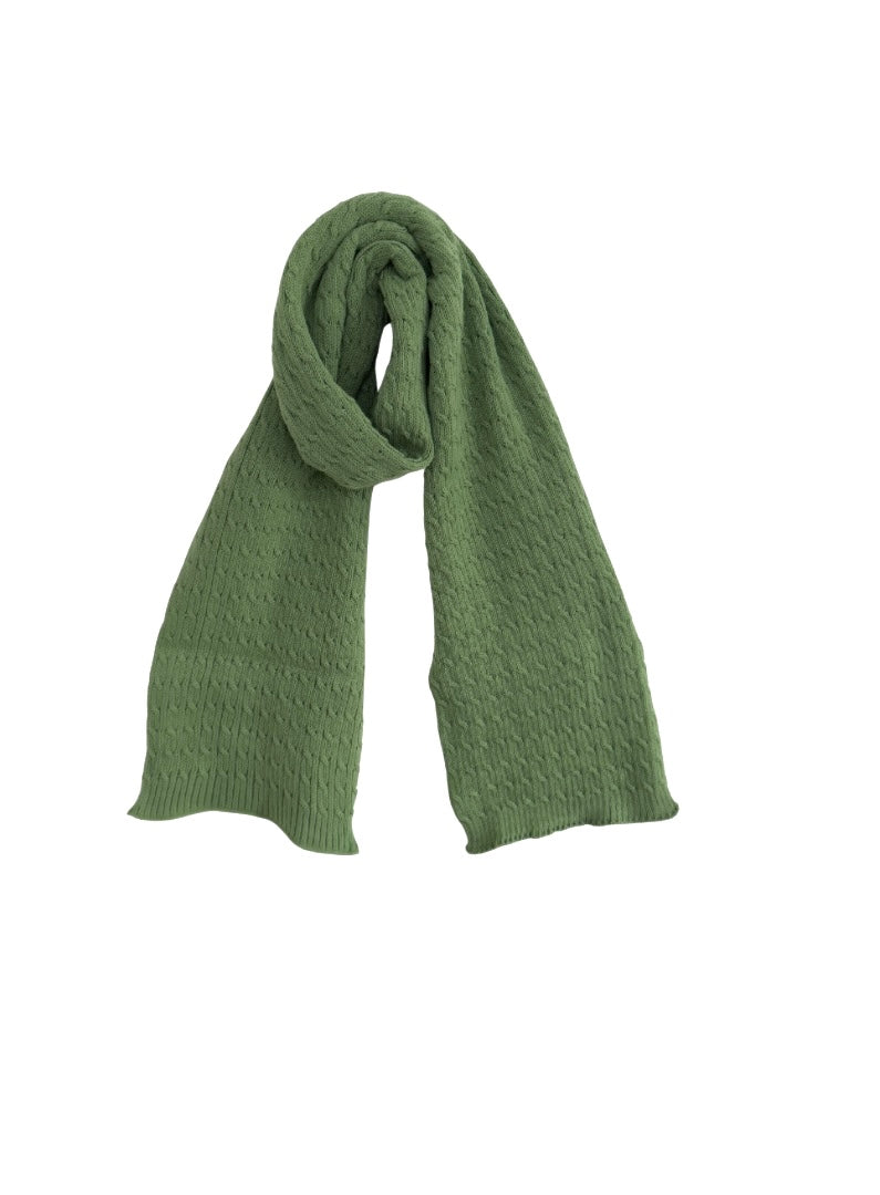 Dark Sage Green Braided Scarf