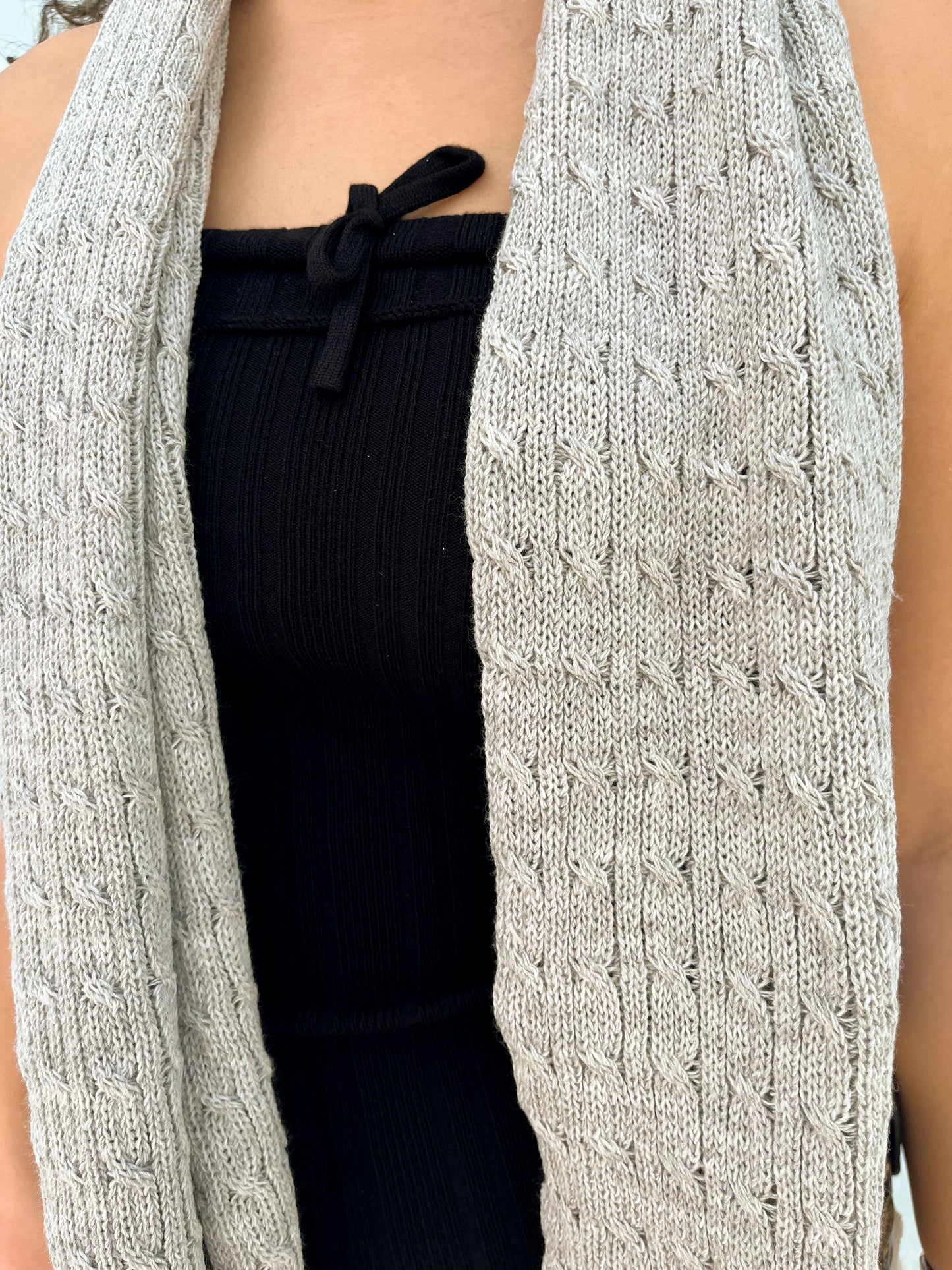 Light Grey Braided Scarf