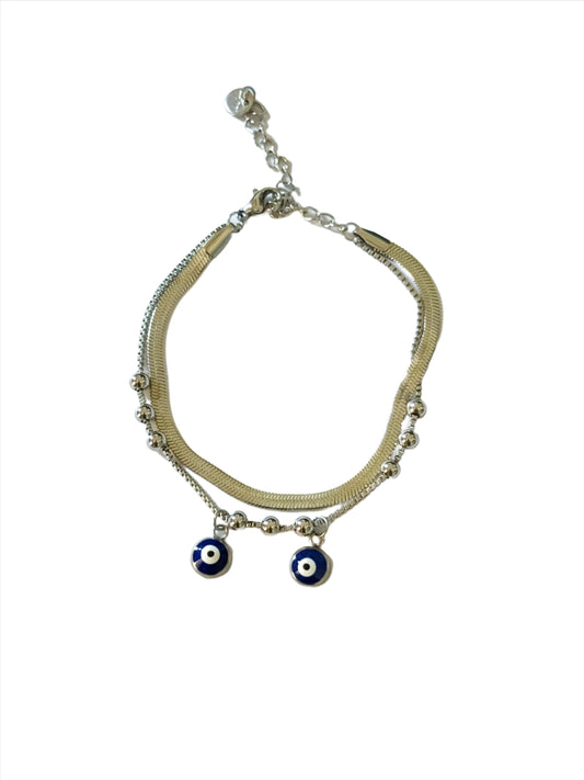 Layered Evil Eyes Bracelet